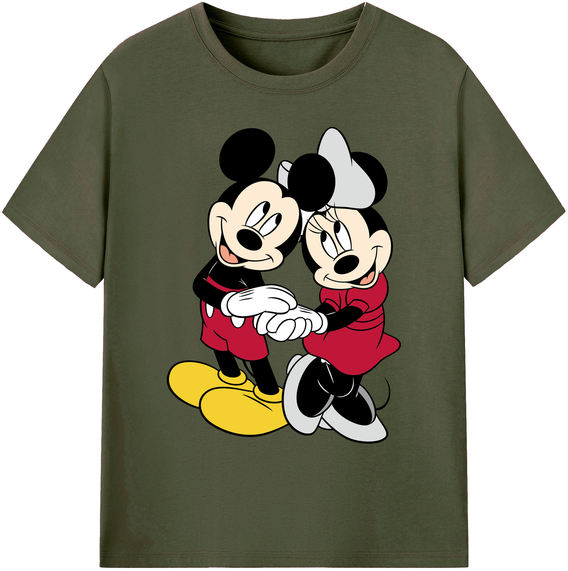 ミッキーマウス Mickey Mouse 綿100％ メンズ半袖Tシャツ｜肌触りやわらか＆通気性